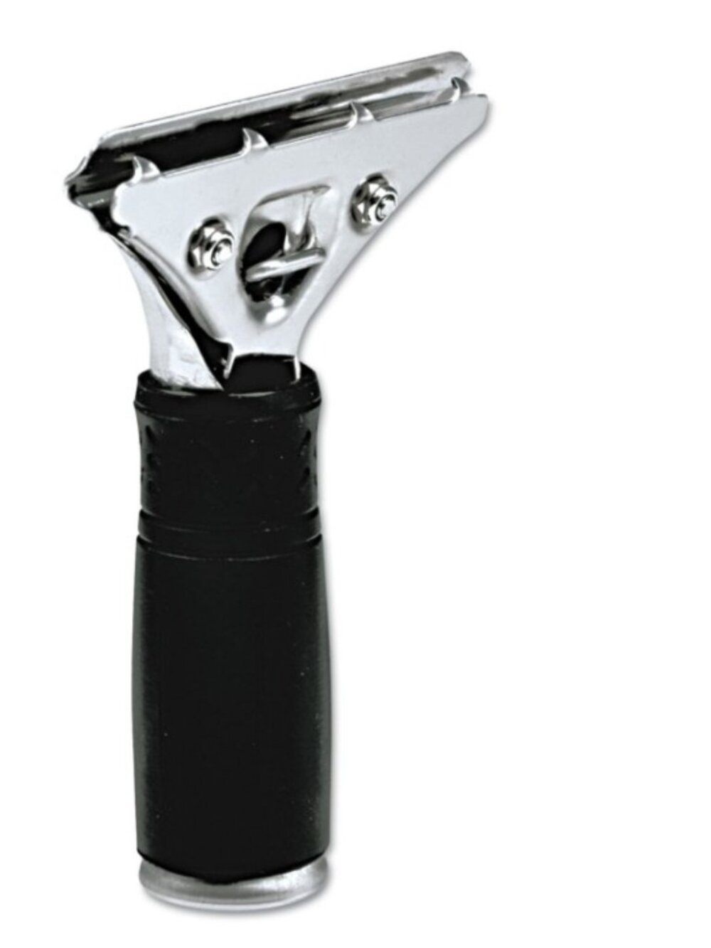 1 Unger PR00 Pro Stainless Steel Squeegee Handle, Rubber Grip, Black/Steel, Scre